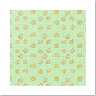 Lemon and Polka Dot Pattern Posters and Art